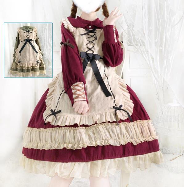 ワンピース コスプレ メイド服　コスチューム　衣装　文化祭 学園祭 　萌え 変装 レディース　ゴスロリ　 ハロウイン　可愛い　姫様　ワンピ　ゴスロリ　ロリータ
