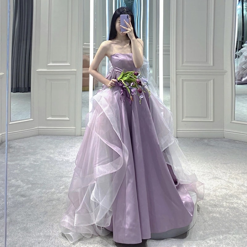 カラードレス 半袖 ロングドレス 前撮りドレス 披露宴 Aラインドレス 結婚式 花嫁 パーティードレス 編み上げタイプ フォーマルドレス ステージ衣装 演奏会用ドレス 撮影 二次会 豪華ドレス ハネム