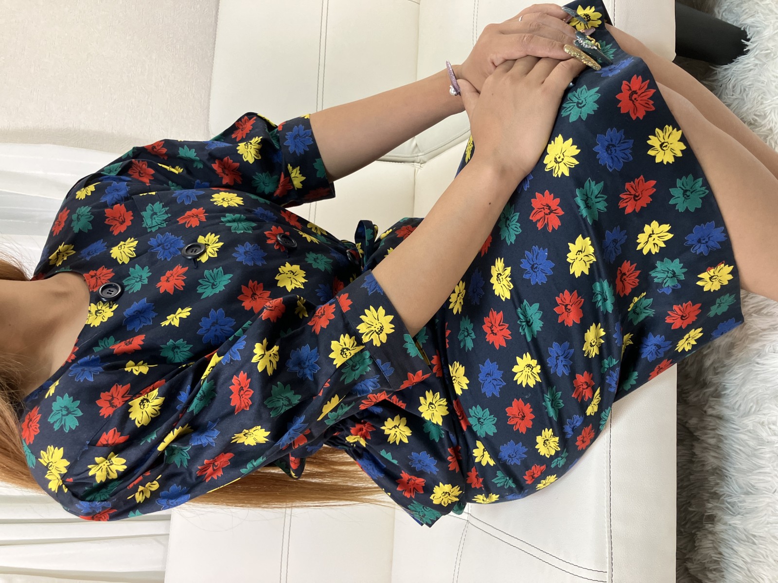 Christian Dior クリスチャンディオール ヴィンテージ 花柄 セットアップ ペプラム タイトスカート コットン100% マルチカラー 総柄 PRET-A-PORTER 9号 レトロ オール