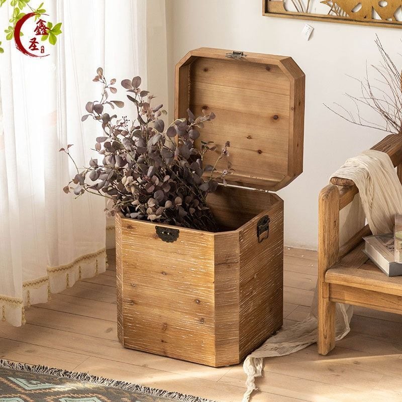 収納 ボックス レトロ風 大容量 サイドテーブル おしゃれ かわいい ヴィンテージ風 アメリカンレトロ コーナー収納 リビング ベッドルーム