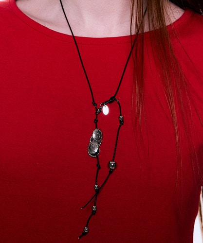 NFF medallion necklace black メダリオンネックレス ブラック 韓国アクセサリー 正規品 ネックレス