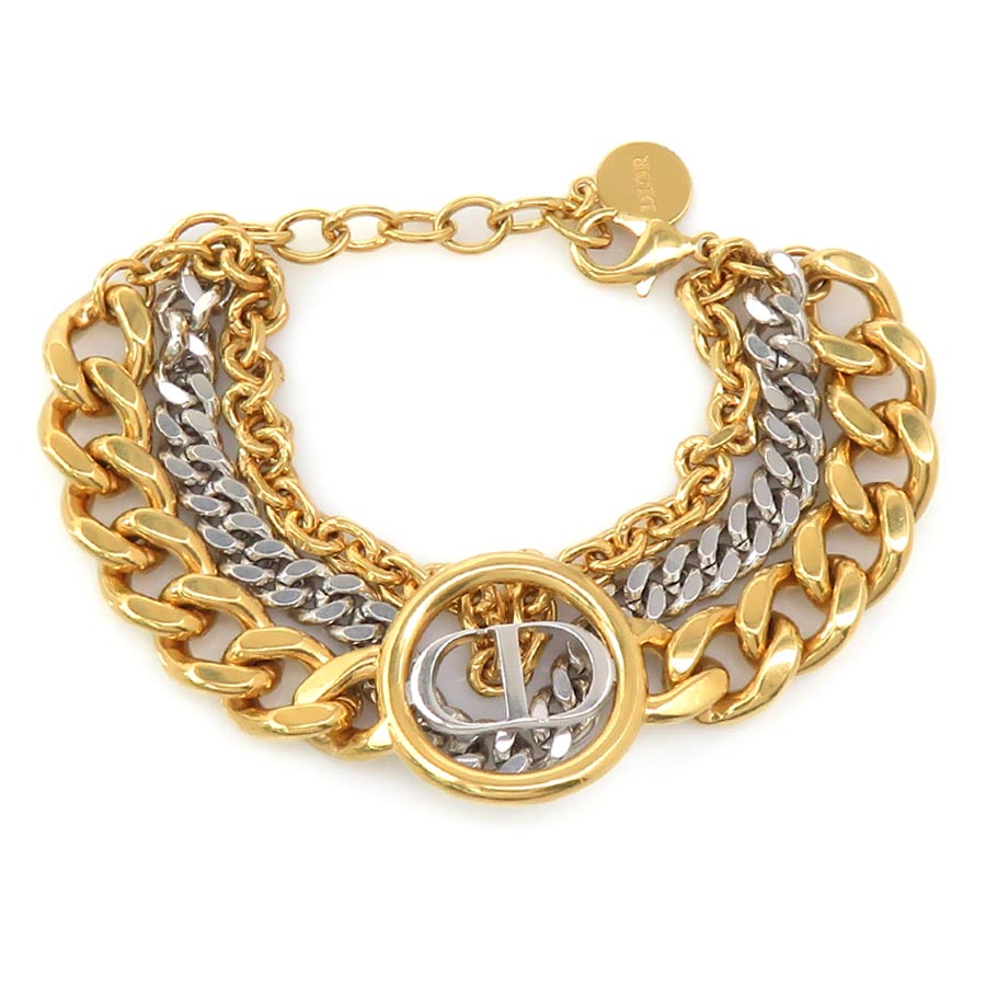 クリスチャンディオール Christian Dior ブレスレット メタル ゴールド/シルバー レディース e60824g