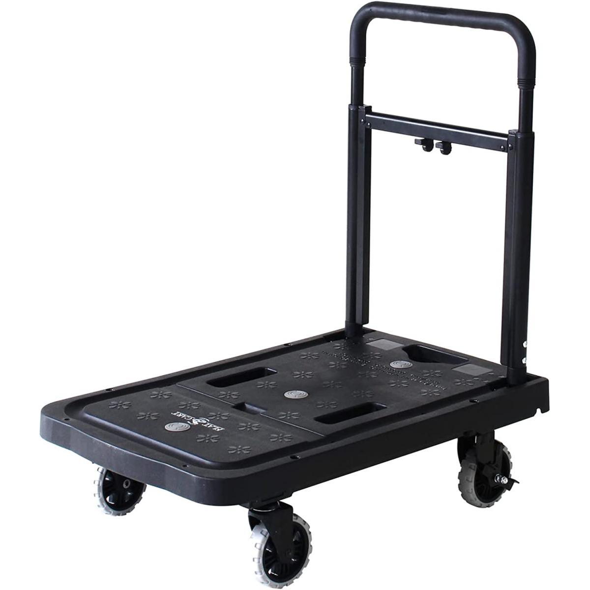 花岡車輌 フラットカート 車輪も折りたためる台車 F-CART02 ブラック 台車 カート たためる