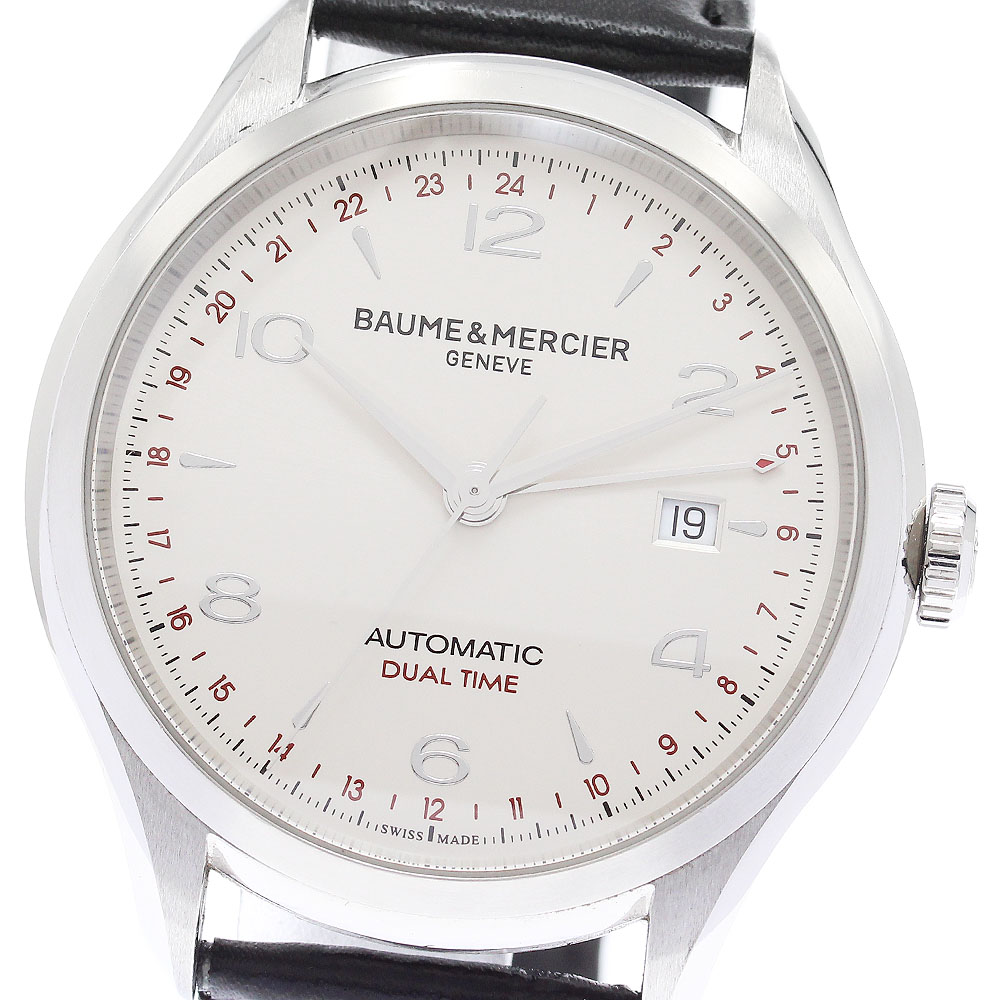 ボーム＆メルシェ Baume & Mercier 65730 クリフトン GMT デイト 自動巻き メンズ 良品 保証書付き_880043【中古】