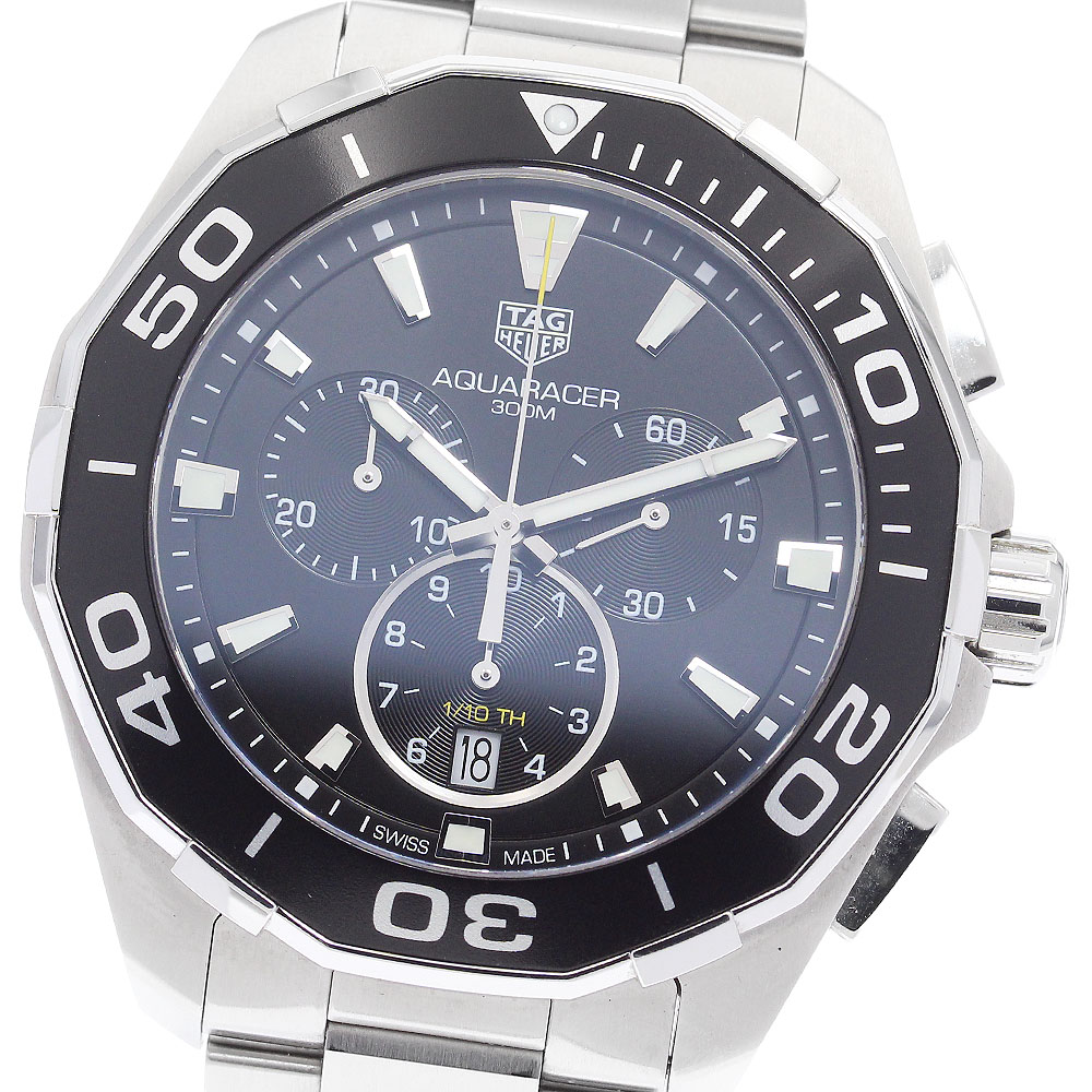 タグホイヤー TAG HEUER CAY111A アクアレーサー デイト クロノグラフ クォーツ メンズ 保証書付き_904851【中古】
