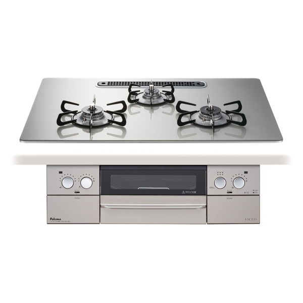 PD-863WS-U75GH-13A シャインシルバー FACEIS [ビルトインガスコンロ(都市ガス用両側強火タイプ幅75cm)]