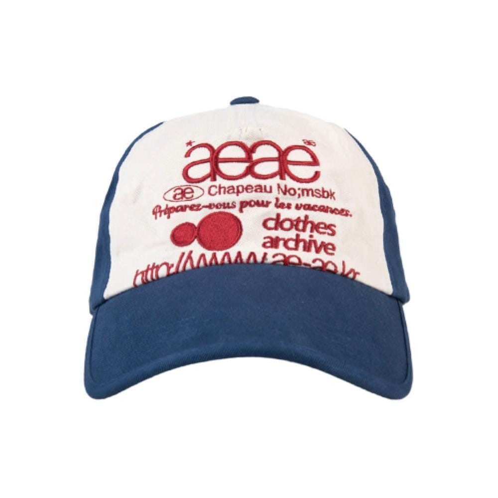 AEAE WEB LOGO 5PANNEL CAP BLUERED A223UAA05BA