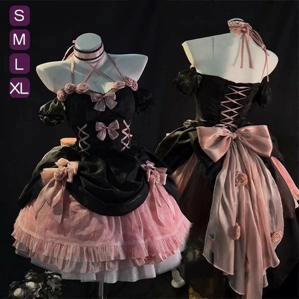 ロリータ jsk ワンピース 可愛い プリンセスドレス お姫様 Lolita ロリータ服 リボン 黒 可愛い アイドル衣装 コスチューム コスプレ衣装 文化祭 学園祭 かわいい 萌え イベント ロリー