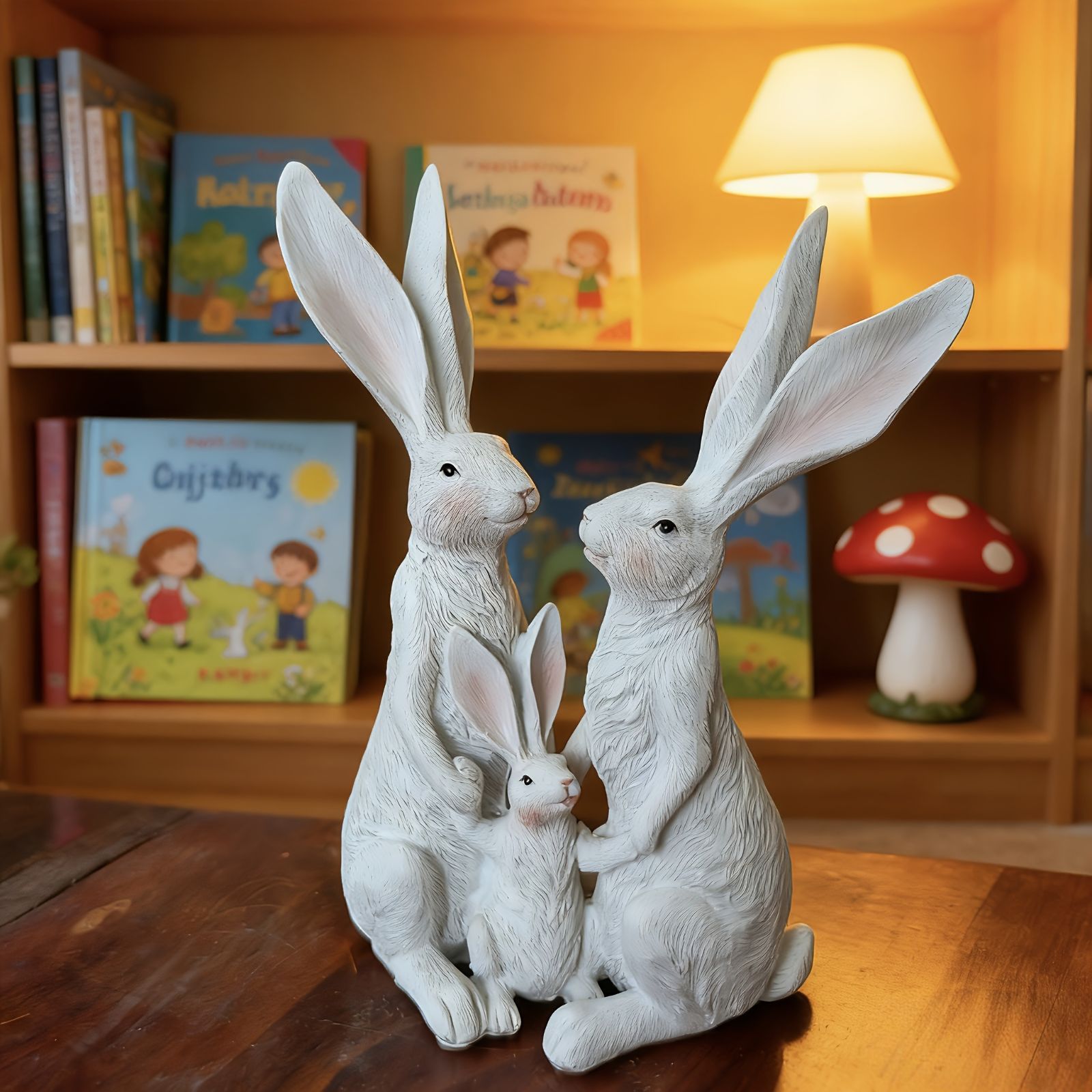 置物 オブジェ ガーデンオーナメント うさぎの家族 ウサギ ラビット 白いウサギ 屋外 屋内 室内 インテリア 玄関 リビング ダイニング 装飾 庭 ガーデニング 装飾 ガーデン 可愛い ギフト イン