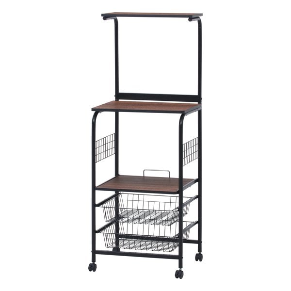 レンジワゴン 幅51.5cm ブラック/ブラウン FBC-03-1BK/BR