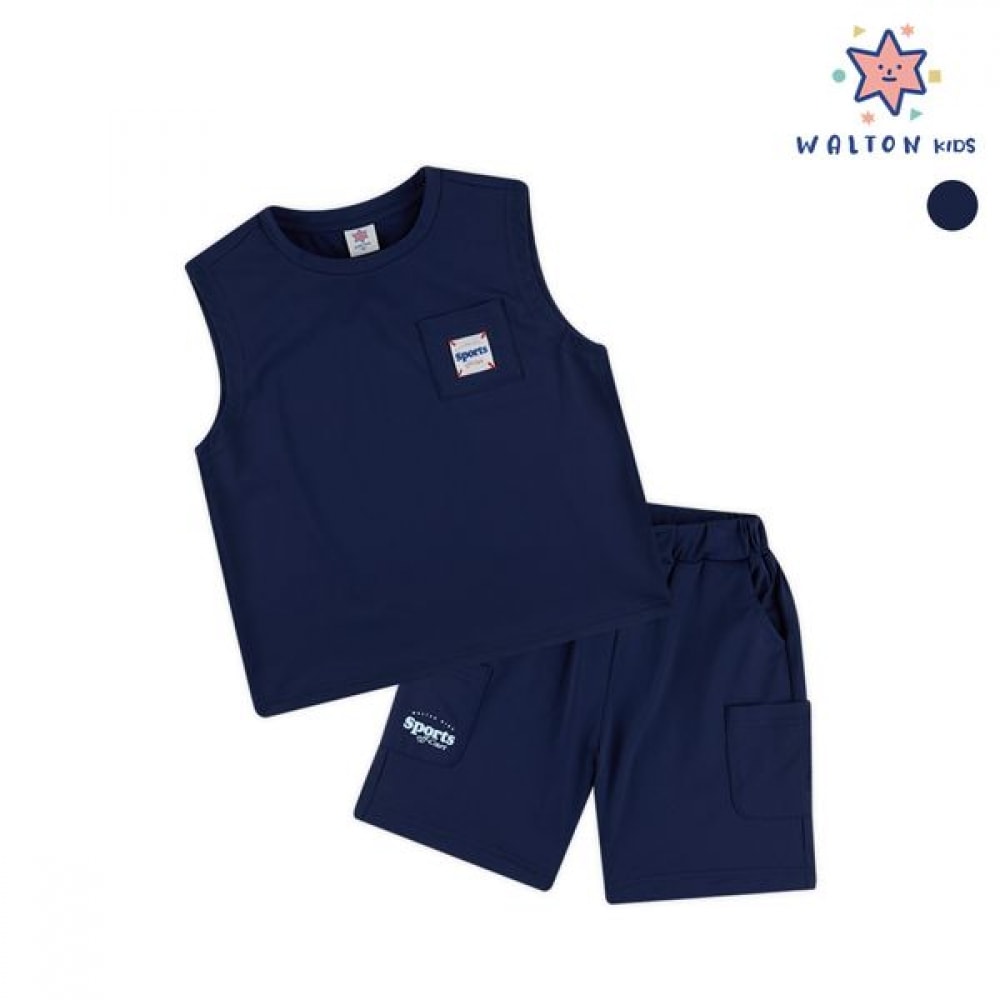 [ウォルトンキッズ] ポケットステッチエアロクールトップ＆ボトム