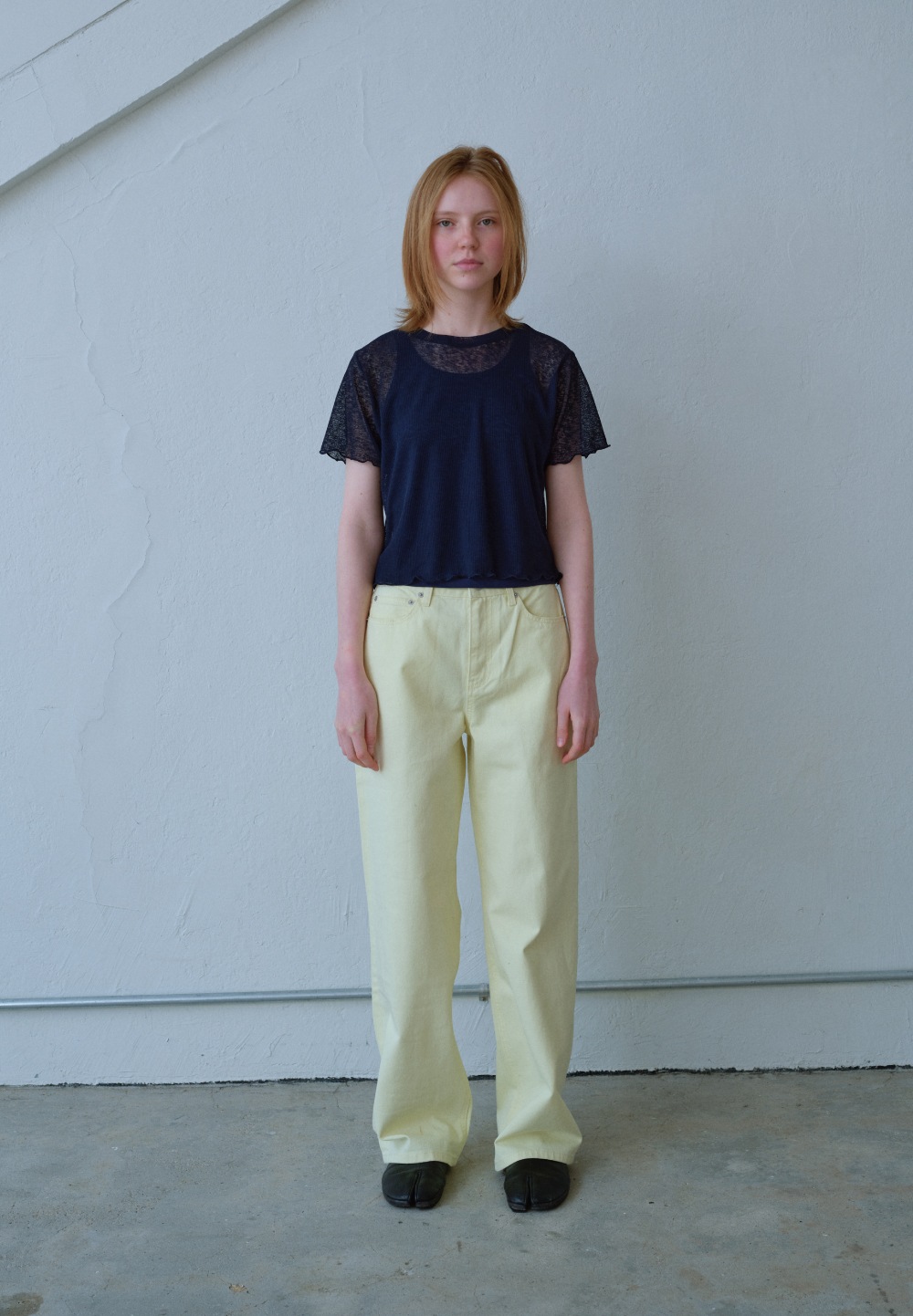 【POSZER】 SEE-THROUGH T-SHIRT : NAVY