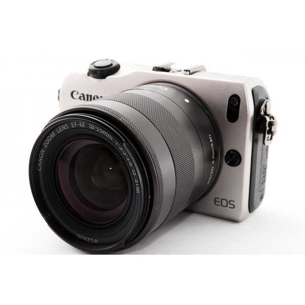 【中古】キヤノン Canon EOS M シルバー レンズキット 美品 軽量コンパクト SDカード付き
