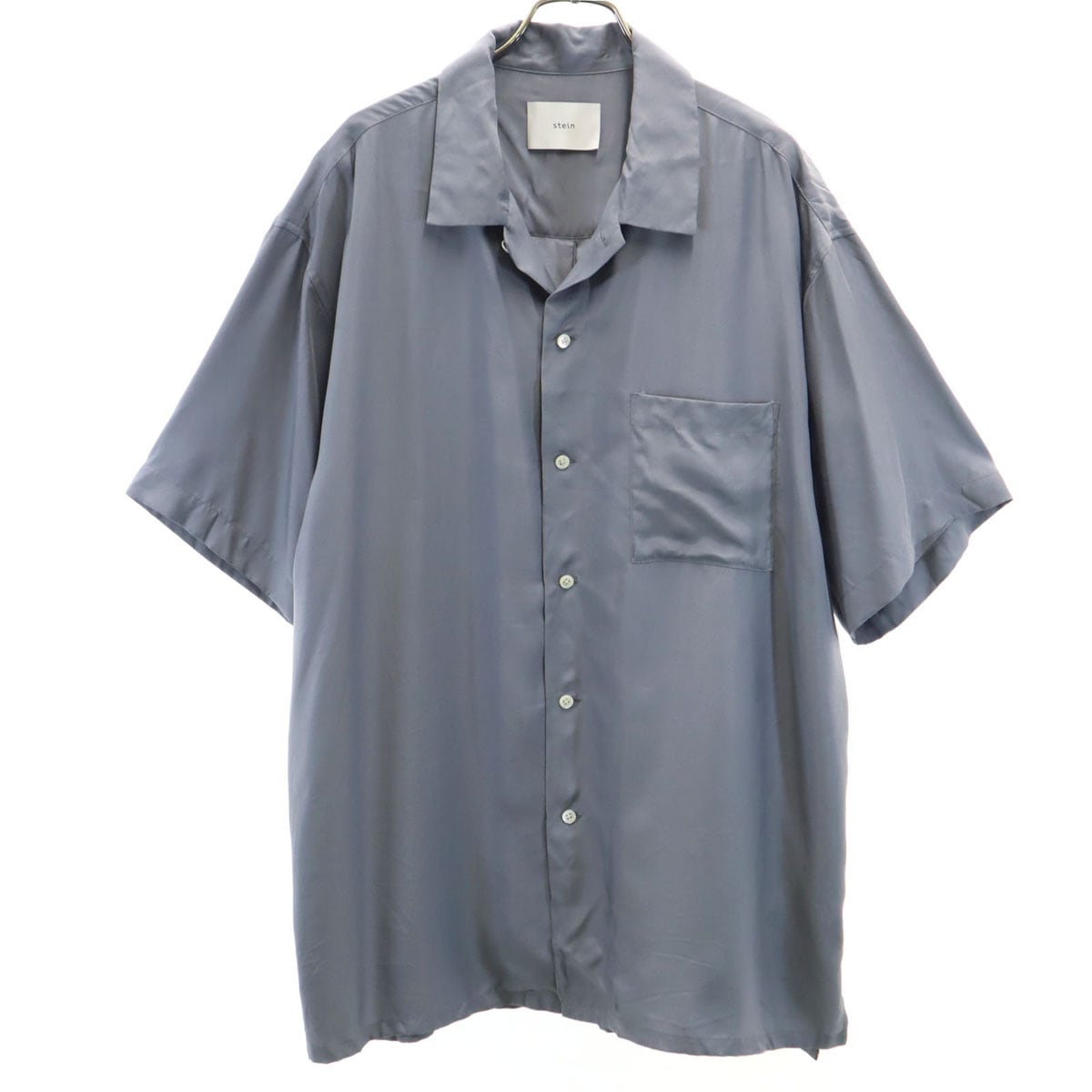stein シュタイン 日本製 半袖 オーバーサイズ オープンカラーシャツ M グレー メンズ 古着