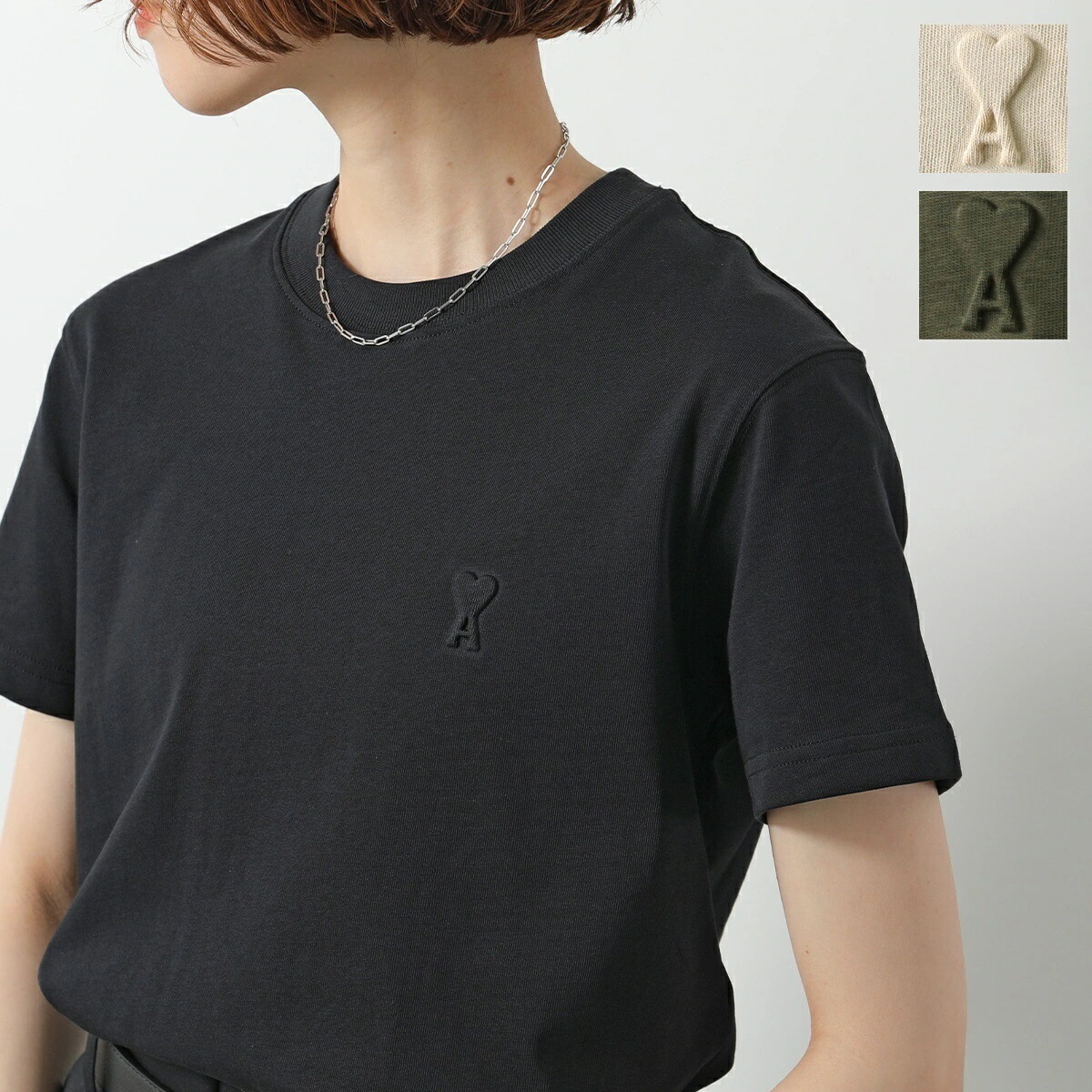 ami paris アミパリス Tシャツ Ami de Coeur TShirt UTS027.726 レディース オーガニックコットン ヘビージャージー ロゴ刺繍 カラー3色 【mega】