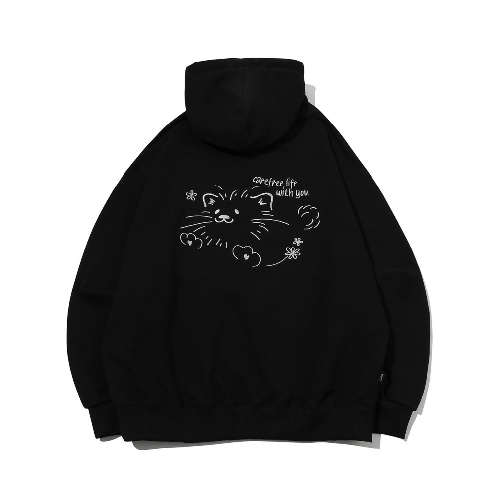 CPGN Carefree Life刺繍フードティーブラック