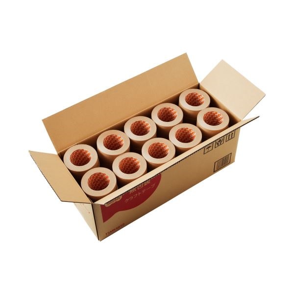 （まとめ）TANOSEE 無包装クラフトテープ 48mmx50m 1箱（50巻）[x3セット]