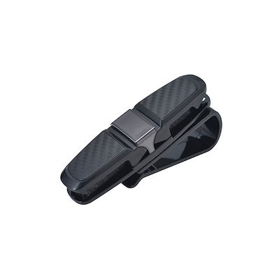 他サイト： セイワ ツインサングラスホルダー 車内収納 カーボン調 2個同時収納 チケットクリップ ワンタッチ出し入れ バイザー取付 W862の商品画像