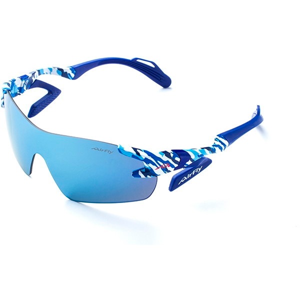 AirFly エアフライ AF301C4 スポーツサングラス (ブルーカモ) ノーズパットレス サングラス スポーツ トレッキング ゴルフ ジゴスペックサングラス