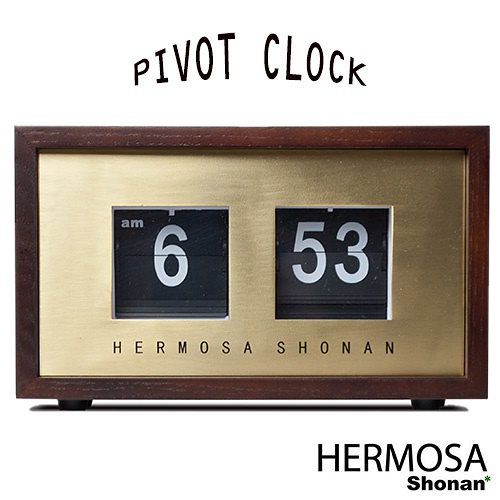 ハモサ湘南　ピボット　クロック　ウォルナット／PIVOT　CLOCK（RP－002）WAL／HermosaShonan送料無料