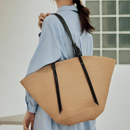 かごバッグ 大人 バッグ 海 レディース ビーチ 大きい おしゃれ 手作り 贈り物 通勤 大容量 ストローバッグ 大きい 母の日 旅行 手提げバッグ かわいい リゾート 肩掛け 夏 お出かけ 草編みバ