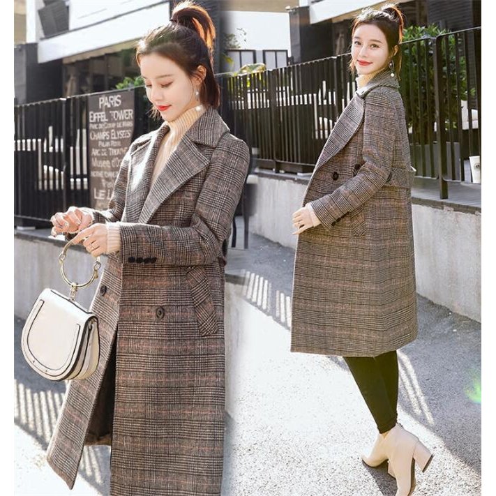 ロングコートレディースチェック柄コートラシャ洋服チェスターコートアウターオーバーコート