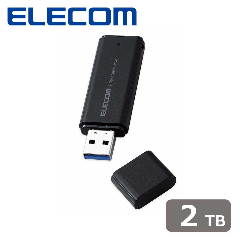 エレコムELECOM USB 5Gbps(USB3.2(Gen1))対応 外付けポータブルSSD 2TB ESDEMC2000GBK