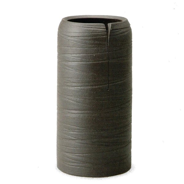 黒釉糸車傘立　（信楽焼き・陶器・傘立て・梅雨・雨・玄関・収納・B041-03） 10,575円