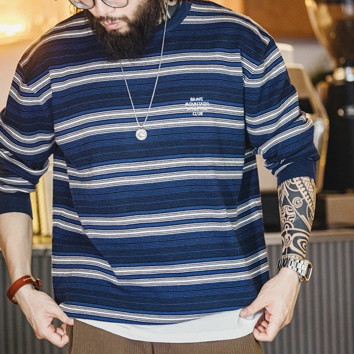 長袖 tシャツ メンズ ボーダー ロンT ロングtシャツ アメカジ カジュアル ロングスリーブ クルーネック メンズファッション 大きいサイズ 長袖Tシャツ カットソー 春 秋 かっこいい デイリー