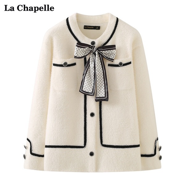 LaChapelle ミンクベルベットのファッショナブルなリボンセーター