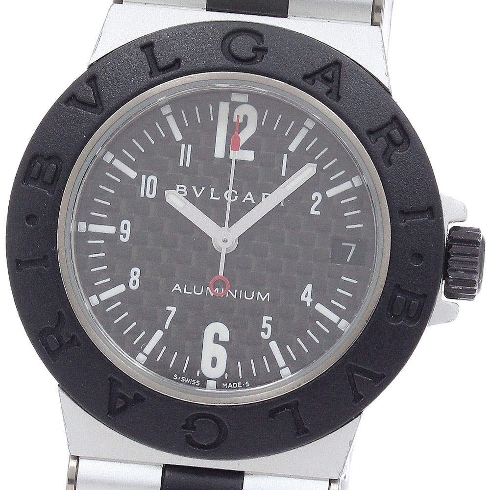 ブルガリ BVLGARI AL32TA アルミニウム デイト クォーツ ボーイズ 良品 _945309【中古】