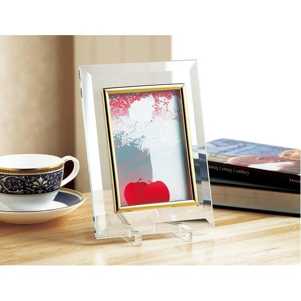 高級クリスタルフォトフレームDX/写真立て L版対応 127mm89mm ウルトラホワイトガラス使用 化粧箱入り 日本製