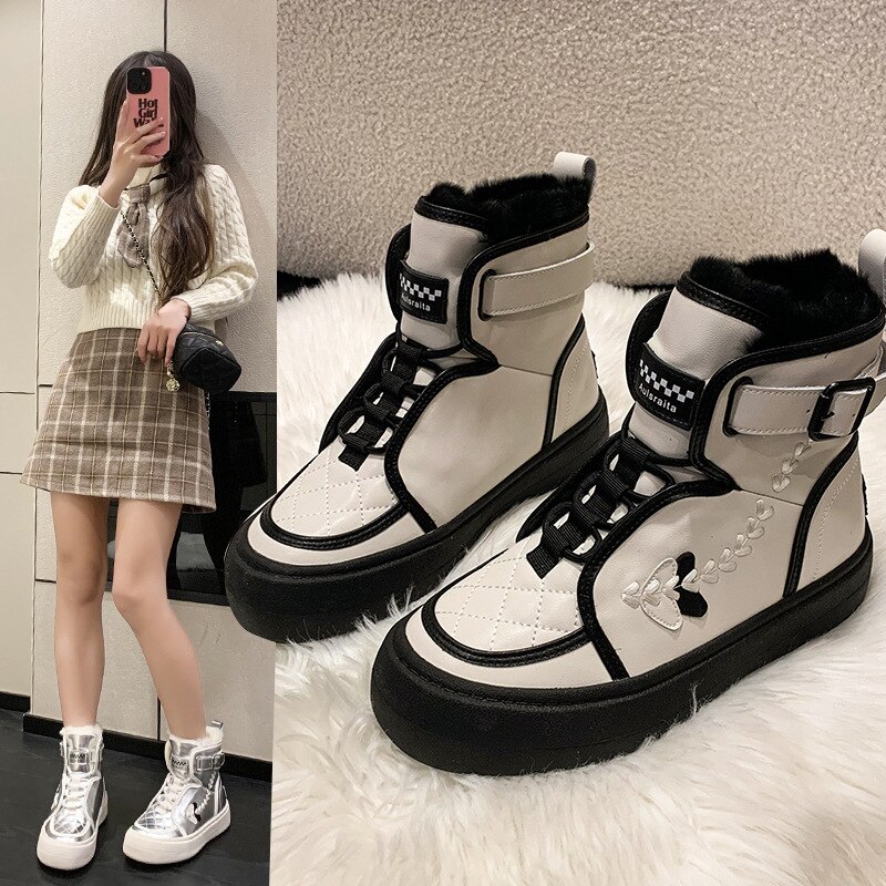 2025冬スーノーブーツ防滑フリース裏起毛人気可愛いショートブーツ厚手可愛い百掛けYX156 母の日 母の日-0005346