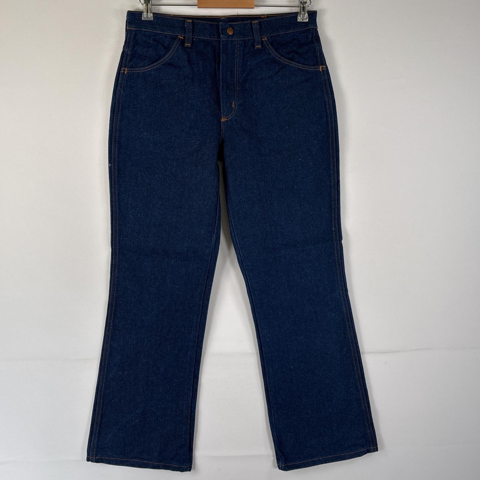 古着 70s/70年代 ヴィンテージ USA製 デニムパンツ ブルーデニム スコービルジップ フレア 16 ブルー レディース