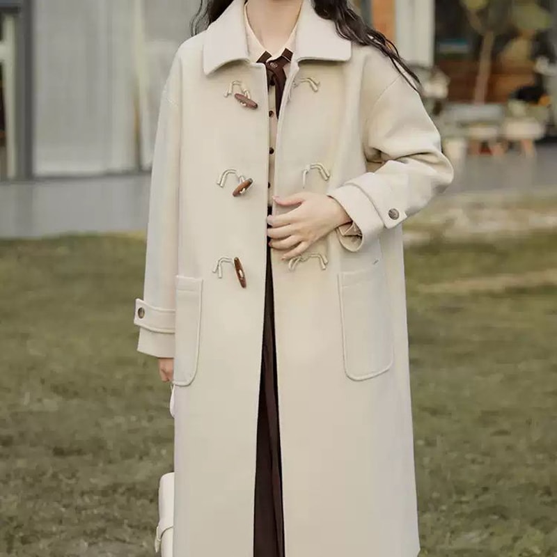 ダッフルコート 3色 レディース アウター ポケット きれいめ シンプル 上品 おしゃれ レトロ 無地 秋 冬 卒業式 卒園式 オフィス 通勤 通学 お出かけ 休日 暖かい XS S M L XL