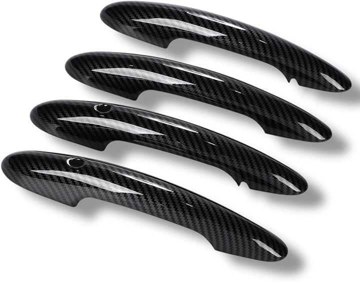 BMW用 MINI ミニクーパー F54 F55 F60 等 ドアハンドルカバー 5ドア車 コンフォートアクセス 穴有り 対応 4個セット スマートキー クラブマン カスタム(カーボン)