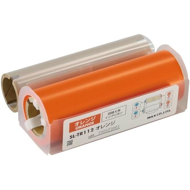 （まとめ買い）ビーポップ 100タイプ用 詰替え用インクリボン 標準色 60m オレンジ SL-TR112オレンジ [x3]