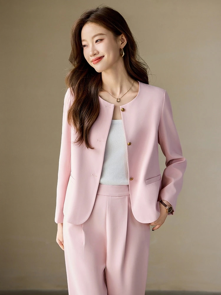 スーツ セットアップ 秋 新作 小香風 お仕事 用 レディース 体型カバー おしゃれ 通勤 ジャケット パンツ