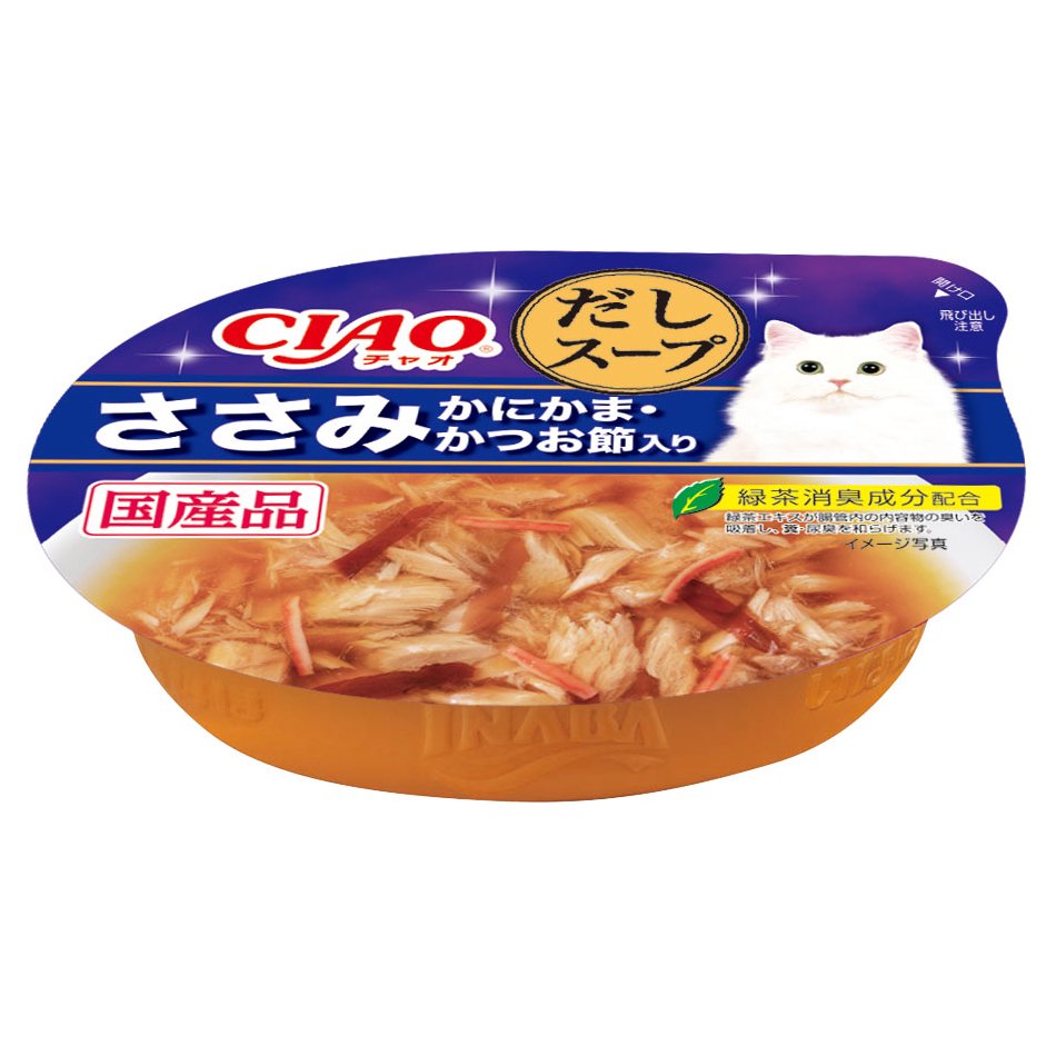 いなば　ＣＩＡＯ　チャオ　このままだしスープ　ささみ　かにかま・かつお節入り　６０ｇX４８個　ＣＲＣ35―20―20―10―40