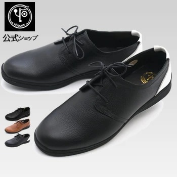 公式SHOP特典キズ補修液付 / ヨースケ プレーントゥシューズ レースアップシューズ 本革 メンズ