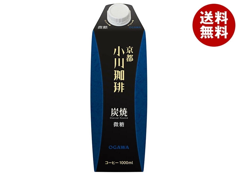小川珈琲 小川珈琲店 炭焼珈琲 微糖 1000ml紙パック×12(6×2)本入×(2ケース)