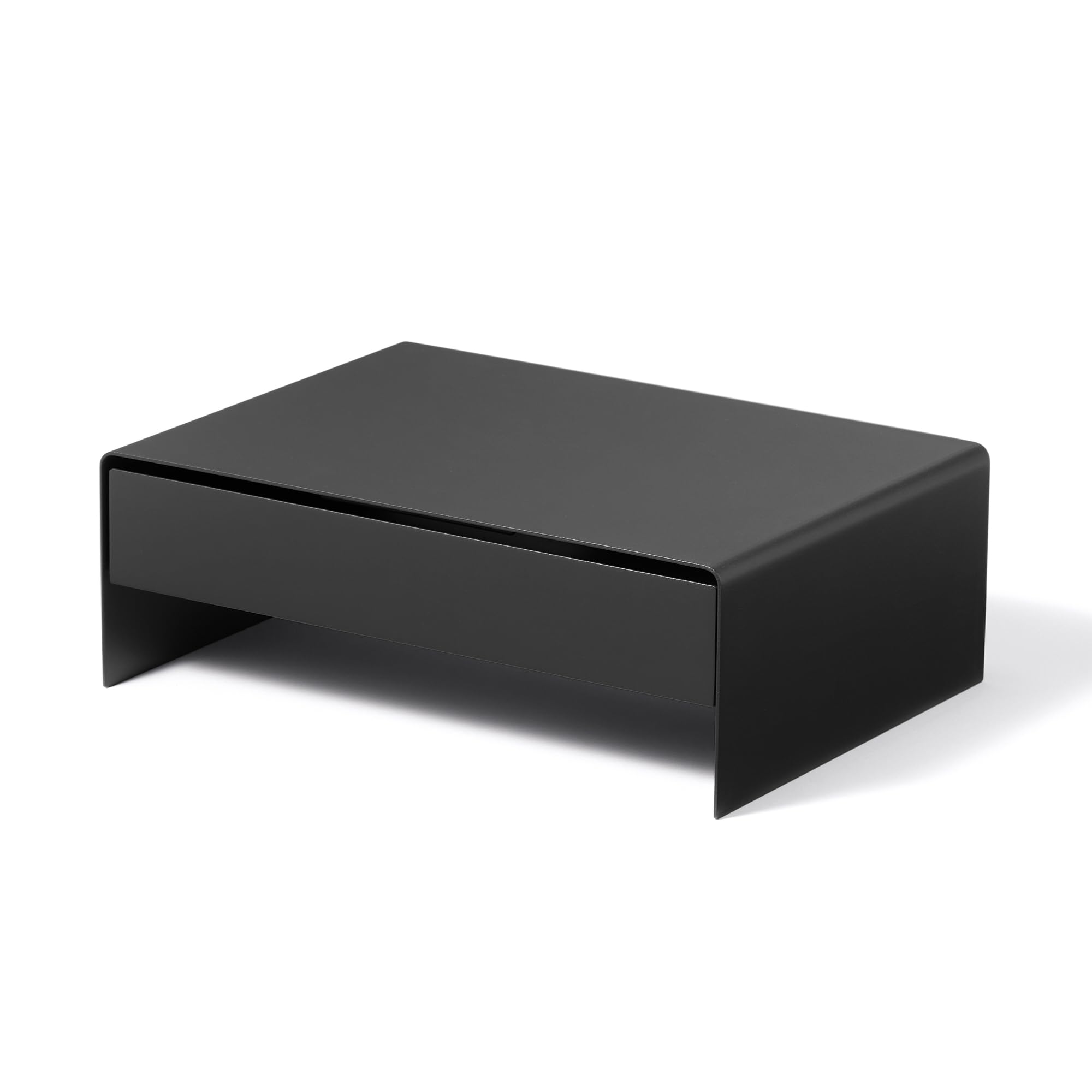 無印良品 スチールモニタースタンド 引出付・ダークグレー ・約幅３２０×奥行２３０×高さ１１０ｍｍ 83767143