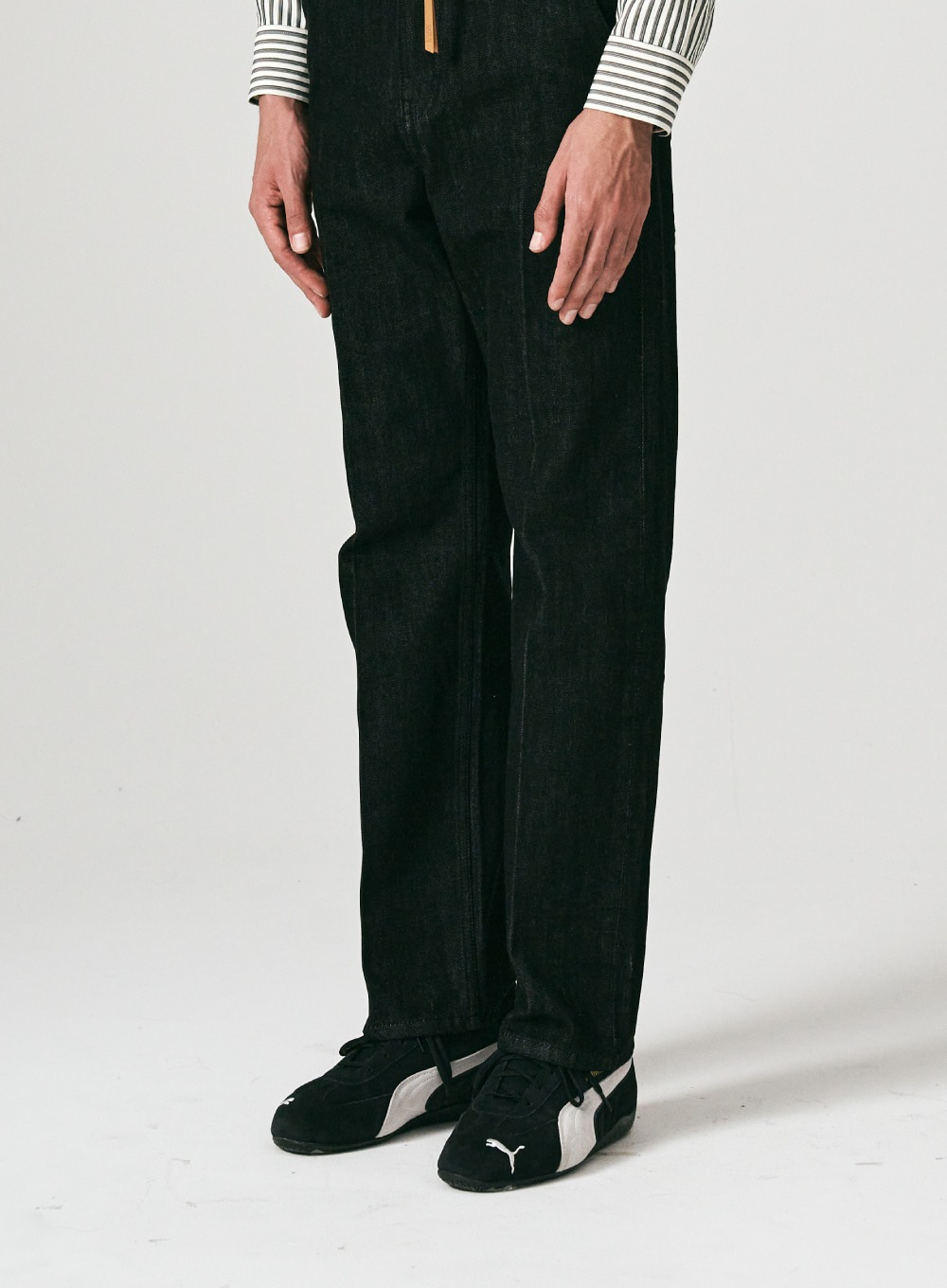 【SATUR】 SELVEDGE STRAIGHT DENIM : CAVIAR BLACK