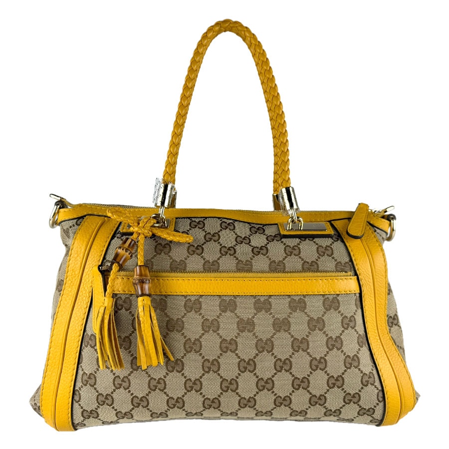 グッチ GUCCI ハンドバッグ ショルダーバッグ ベラ GGキャンバス/レザー イエロー×ブラウン レディース 282300 z9754