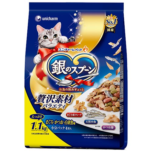 キャットフード　贅沢素材バラエティ　まぐろ・かつお・白身魚味　１．１ｋｇX８　ＣＲＣ35―15―88―20―00