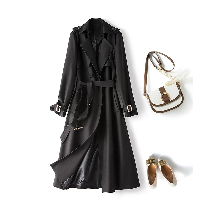 上品 秋冬 コート レディース 冬 大きいサイズ ロング aライン オーバーサイズ アウター ジャケット きれいめ 可愛い おしゃれ 防寒 暖かい 通勤 痩せ着秋冬の英倫風の大きいサイズの黒い風衣気質 10,212円