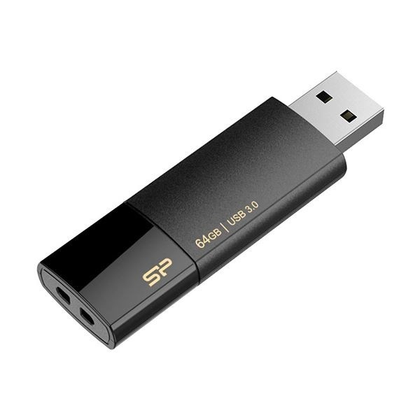 （まとめ）シリコンパワーUSB2.0フラッシュメモリ Ultima U05 64GB ブラック SP064GBUF2U05V1K 1個2セット