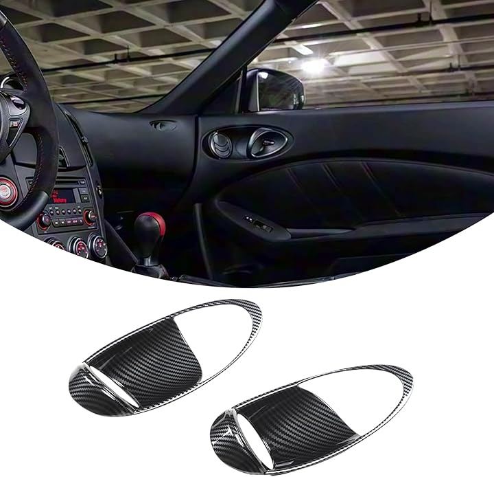 日産 フェアレディZ Z34 専用 ドアハンドルプロテクター ドアハンドルカバー ドアハンドルプロテクションカバー ドアノブ ガード 傷防止 ABS製 取付簡単 貼付タイプ (カーボン調)