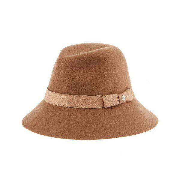 HAT51465 CA オルフェラ キャメル リボン フェドラ バケットハット