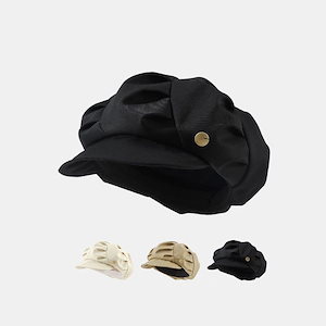 プリーツ 八角帽子 レディース 新しい 大きめ頭囲 小顔効果 画家帽 ベレー帽 ファッション シンプル 無地 キャップ 帽子